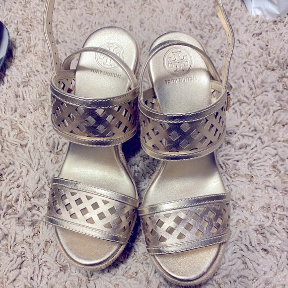 Tory Burch Shoes - Beautiful Tory Burch gold wedges